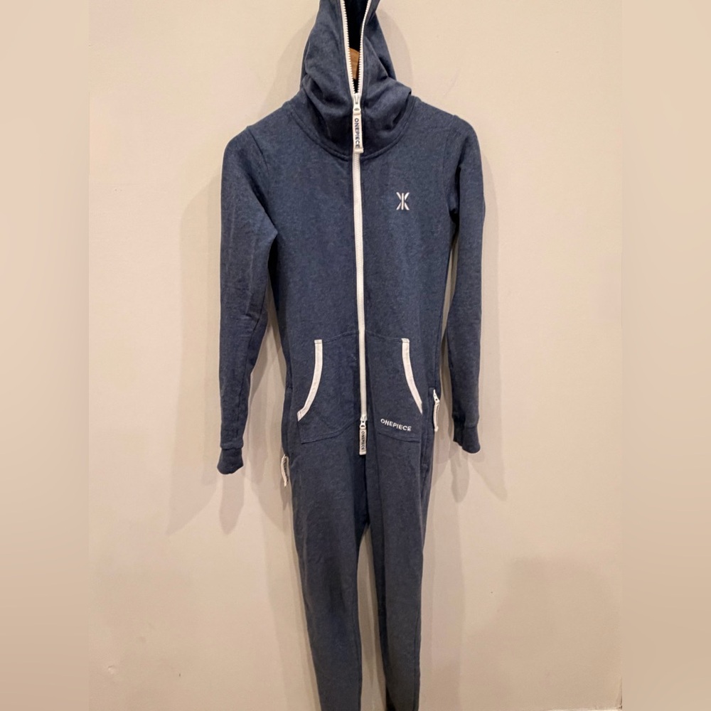 Onepiece Norwegian Onesie Jumpsuit Hoodie Blue Small Original FullZip Loungewear